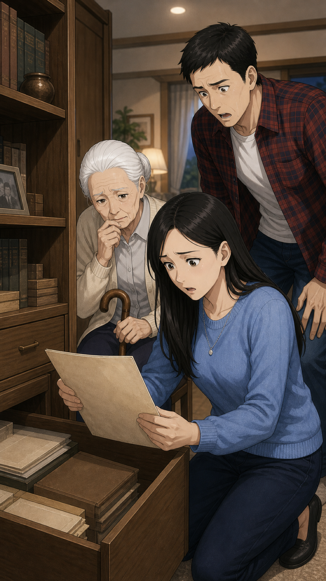 権利書や書類が見つかる様子