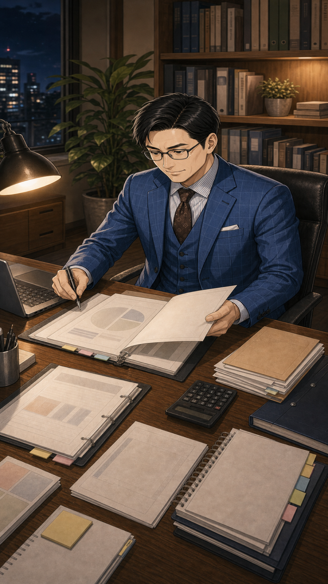 司法書士が資料を整理している様子